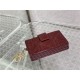 LADY Dior CARD HOLDER Patent Cannage Calfskin Burgundy High