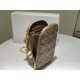 LADY Dior PHONE HOLDER Cannage Lambskin Taupe High