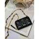 MINI Dior CARO ZIPPED POUCH Cannage Lambskin Black High