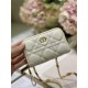 MINI Dior CARO ZIPPED POUCH Cannage Lambskin White High