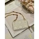 MINI Dior CARO ZIPPED POUCH Cannage Lambskin White High