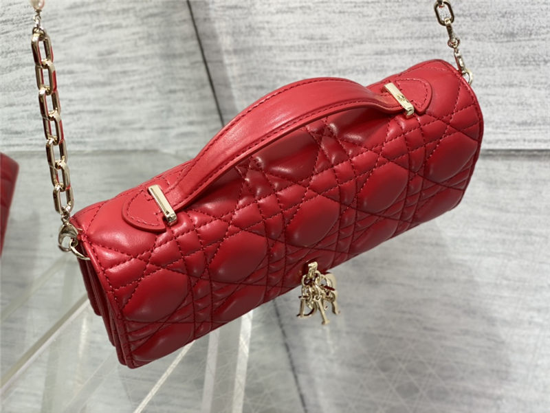 MISS DIOR MINI BAG Cannage Lambskin Red High