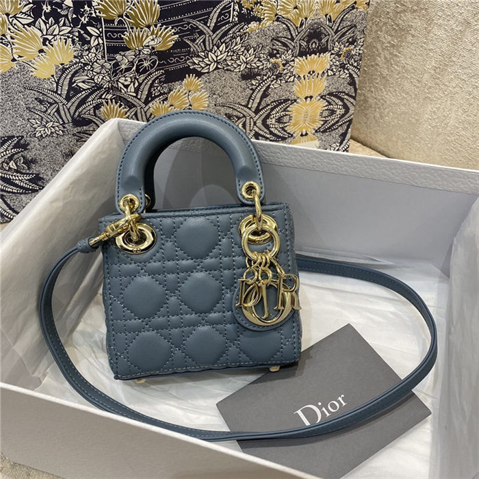 MICRO LADY Dior BAG Cannage Lambskin Blue-Dark High