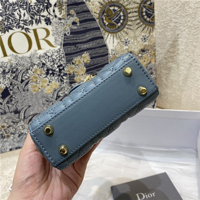 MICRO LADY Dior BAG Cannage Lambskin Blue-Dark High