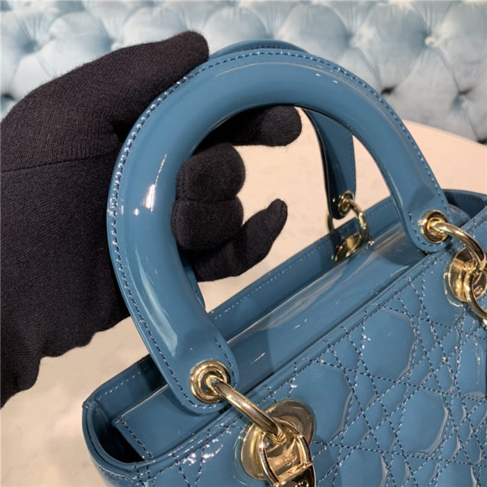 MEDIUM LADY Dior BAG Patent Cannage Calfskin High