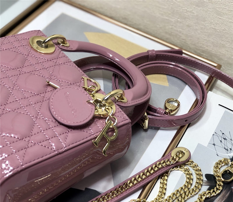 MINI LADY Dior BAG Patent Cannage Calfskin Powder Pink High