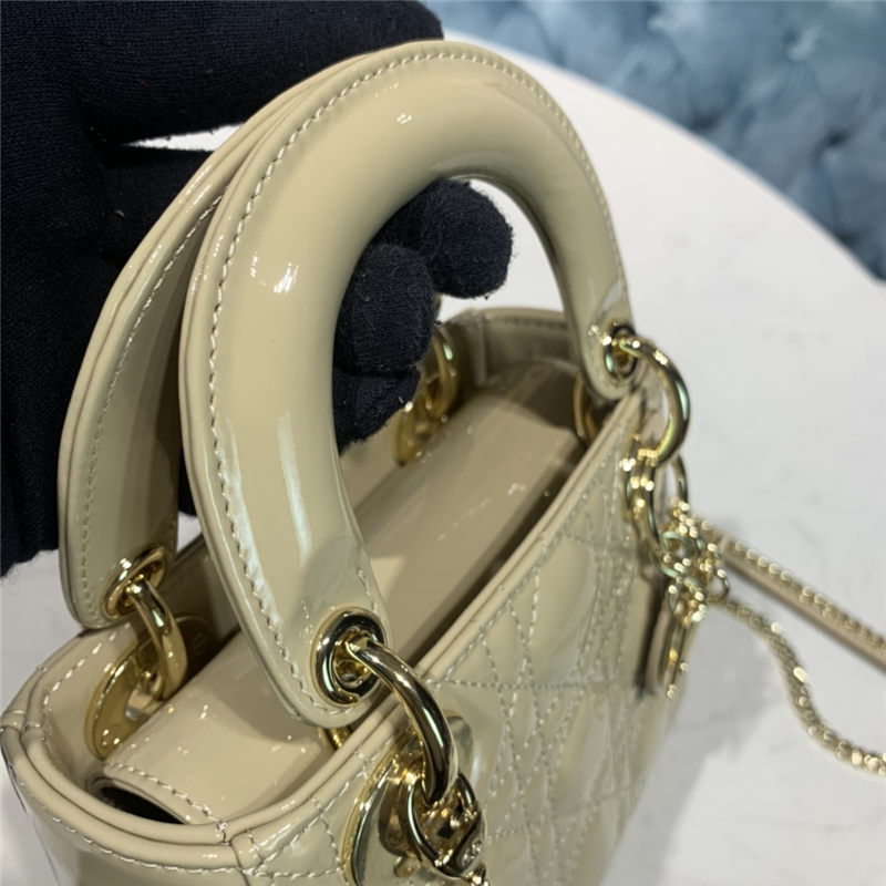 MINI LADY Dior BAG Patent Cannage Calfskin Beige High