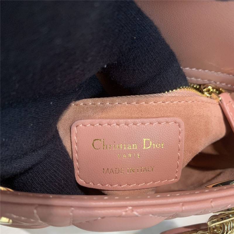 MINI LADY Dior BAG Cannage Lambskin Enamel Pink High