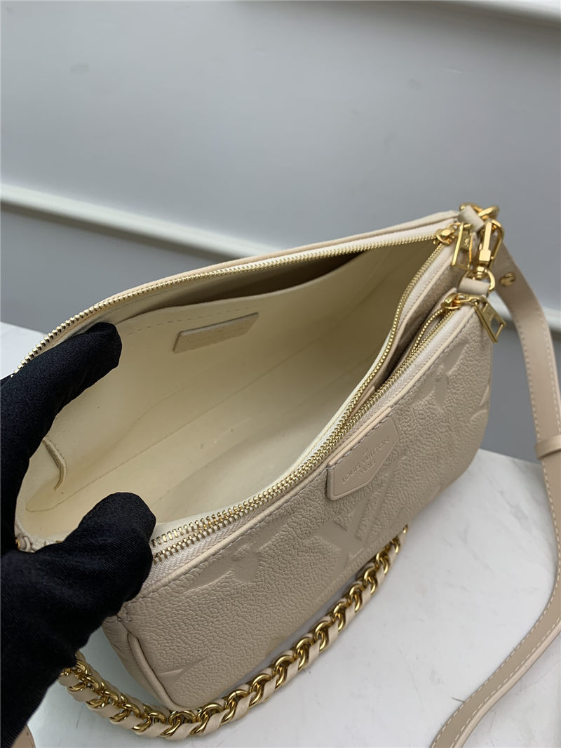 Louis Vuitton MULTI POCHETTE ACCESSOIRES Embossed supple grained cowhide leather M80447 Cream High