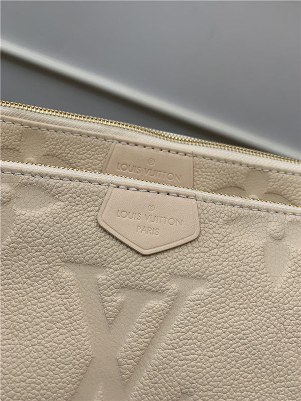 Louis Vuitton MULTI POCHETTE ACCESSOIRES Embossed supple grained cowhide leather M80447 Cream High