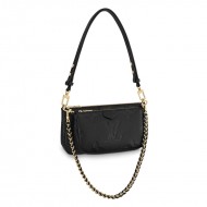 Louis Vuitton MULTI POCHETTE ACCESSOIRES Embossed supple grained cowhide leather M80339 Black High