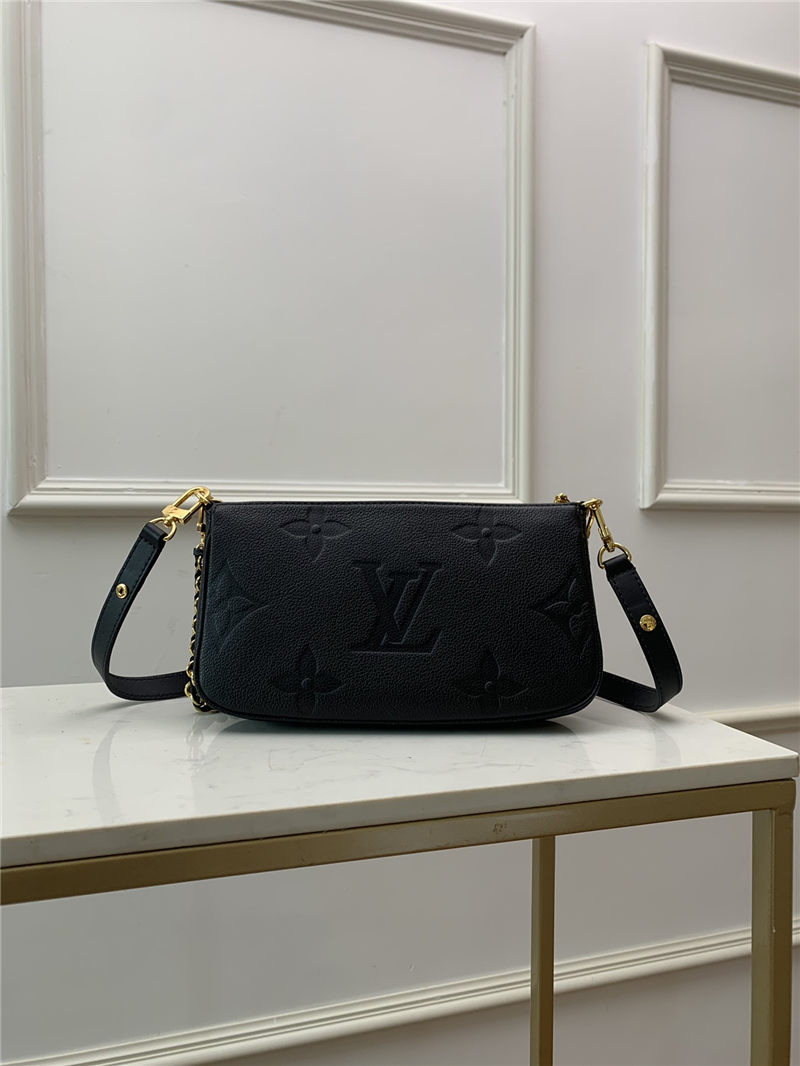 Louis Vuitton MULTI POCHETTE ACCESSOIRES Embossed supple grained cowhide leather M80339 Black High