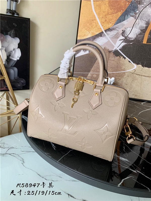 Louis Vuitton Speedy Bandouliere 25 Monogram Empreinte M58947 Taupe High