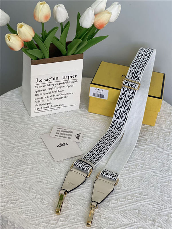 Fendi STRAP YOU ribbon shoulder strap White High