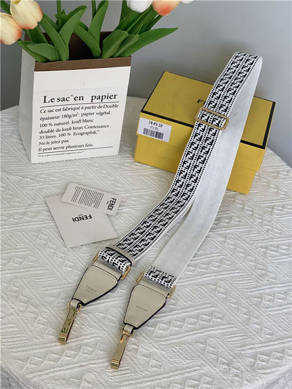 Fendi STRAP YOU ribbon shoulder strap White High