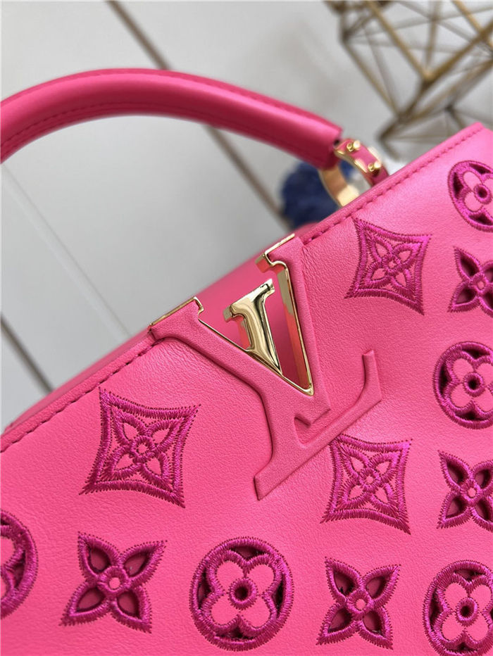 Louis Vuitton Capucines MM Calfskin leather embroidery Pink M22922/M22863 High