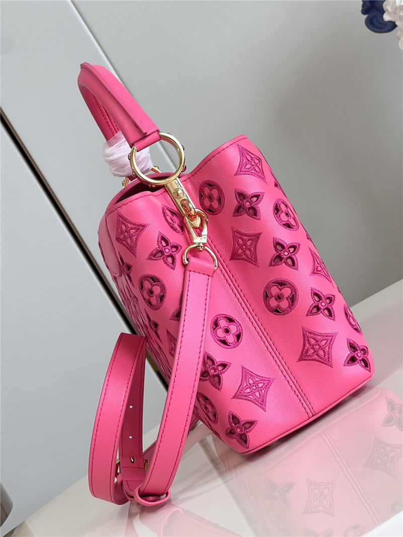 Louis Vuitton Capucines MM Calfskin leather embroidery Pink M22922/M22863 High