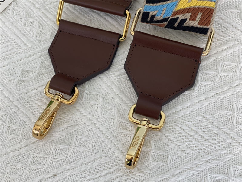 Fendi STRAP YOU multicolor ribbon shoulder strap Brown High