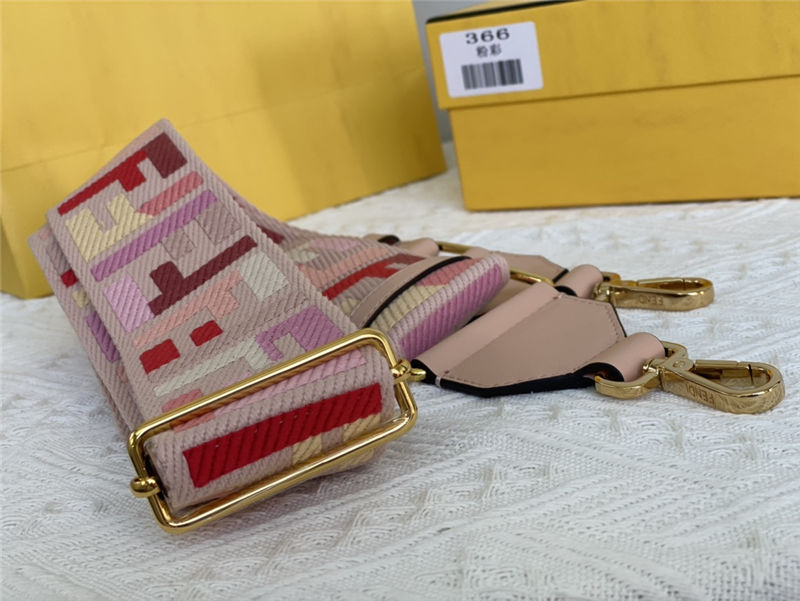 Fendi STRAP YOU multicolor ribbon shoulder strap Pink High