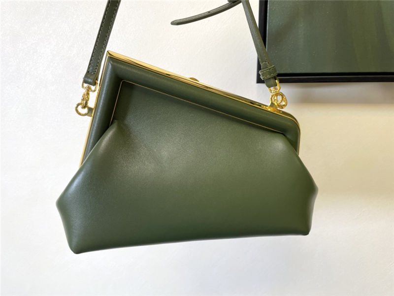 Fendi First Small Leather Bag Dark Green High