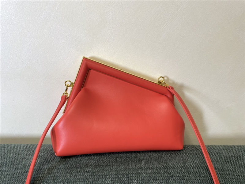 Fendi First Small Leather Bag Orange Red High