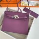 Hermes Kelly Danse 22cm Evercolor WAX Anemone Silver Metal High