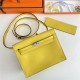 Hermes Kelly Danse 22cm Evercolor WAX Lime Silver Metal High