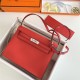 Hermes Kelly Danse 22cm Evercolor WAX Red Silver Metal High