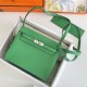 Hermes Kelly Danse 22cm Swift Leather WAX Bambou Silver Metal High