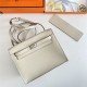 Hermes Kelly Danse 22cm Evercolor WAX Craie Silver Metal High