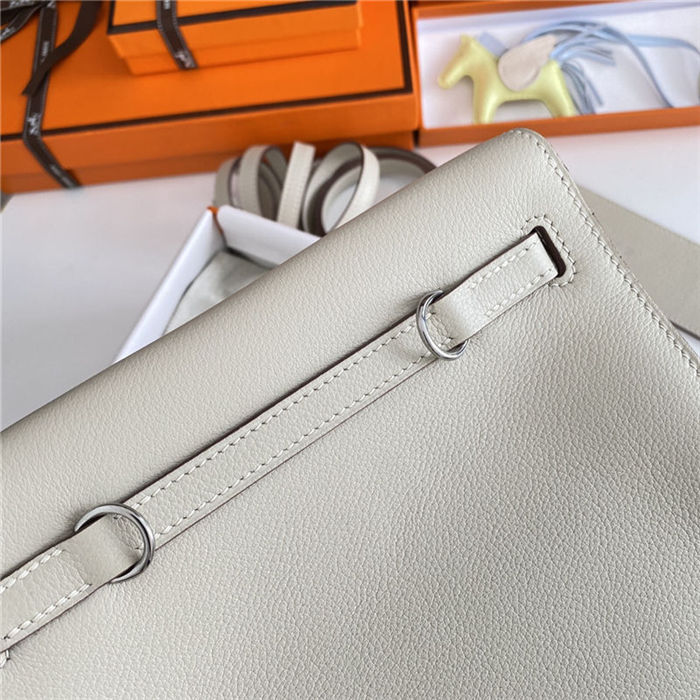 Hermes Kelly Danse 22cm Evercolor WAX Craie Silver Metal High