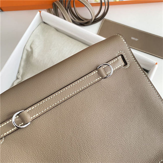 Hermes Kelly Danse 22cm Evercolor WAX Etoupe Silver Metal High