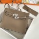 Hermes Kelly Danse 22cm Evercolor WAX Etoupe Silver Metal High