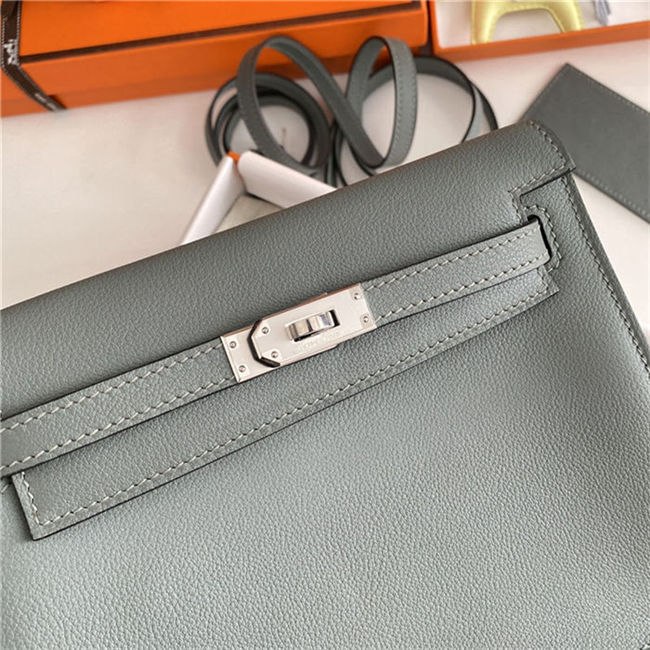 Hermes Kelly Danse 22cm Evercolor WAX Vert Amande Silver Metal High