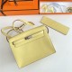 Hermes Kelly Danse 22cm Swift Leather WAX Jaune Poussin Silver Metal High