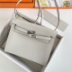 Hermes Kelly Danse 22cm Evercolor WAX Pearl Gray Silver Metal High