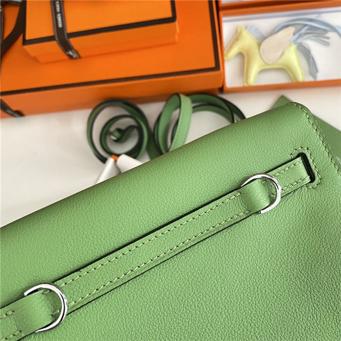 Hermes Kelly Danse 22cm Evercolor WAX Vert Criquet Silver Metal High