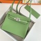 Hermes Kelly Danse 22cm Evercolor WAX Vert Criquet Silver Metal High