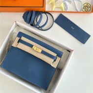 Hermes Kelly Danse 22cm Evercolor WAX Deep Bleu Gold Metal High