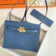 Hermes Kelly Danse 22cm Evercolor WAX Deep Bleu Gold Metal High