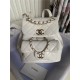 Chanel Duma Backpack 2908 Calfskin Gold-Tone Metal White A