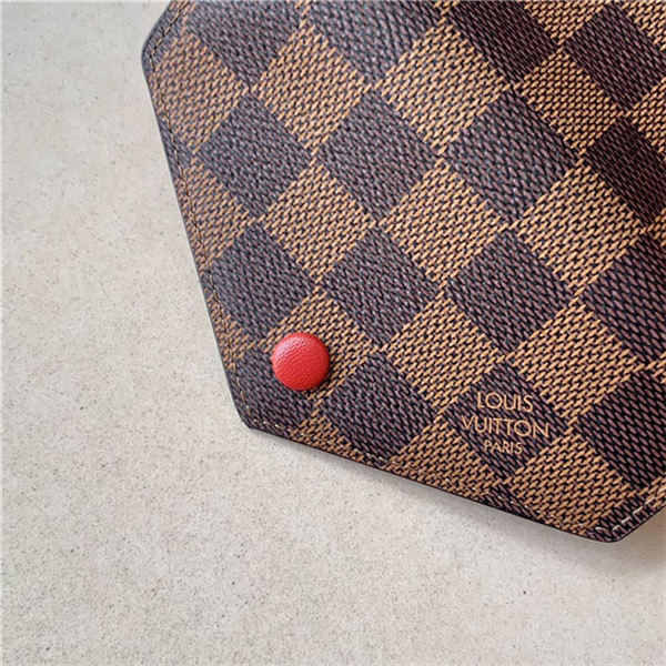 Louis Vuitton VICTORINE WALLET Damier Ebene N41659 Red High