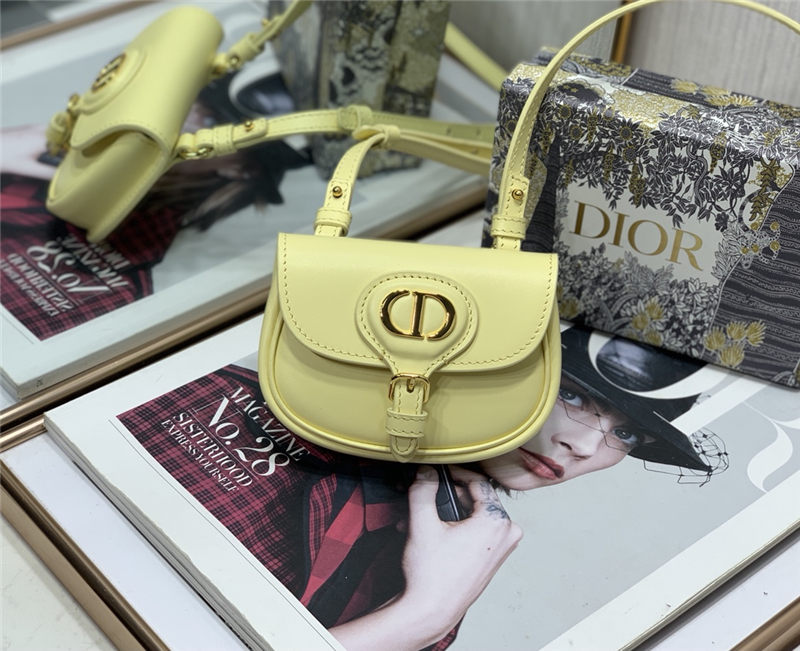 MICRO Dior BOBBY BAG Box Calfskin Light Yellow High