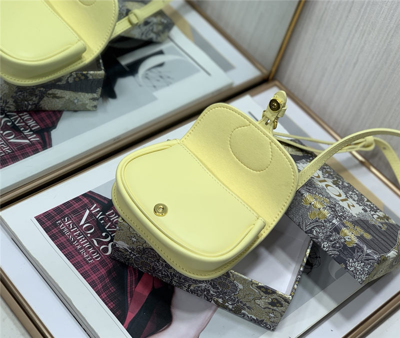 MICRO Dior BOBBY BAG Box Calfskin Light Yellow High