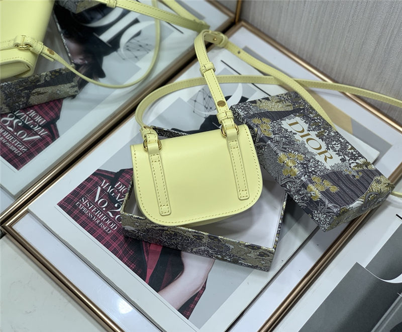 MICRO Dior BOBBY BAG Box Calfskin Light Yellow High