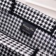 LARGE Dior BOOK TOTE Houndstooth Embroidery Black and White High