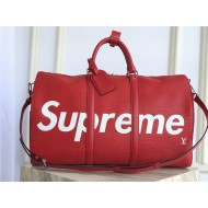 Louis Vuitton X Supreme Keepall Bandoulière 45 Red High