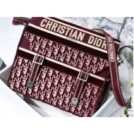 MEDIUM DiorCAMP BAG Dior Oblique Embroidery Velvet Burgundy High