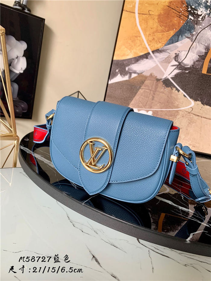 LV PONT 9 SOFT PM Bag Grained calfskin Blue M58964 High