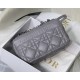 MEDIUM Dior CARO BAG Quilted Macrocannage Calfskin Grey High